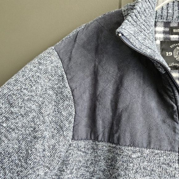 Buffalo David Bitton Mens Sherpa Fleece Lined Zip-Up Sweater Gray XL - Picture 4 of 12